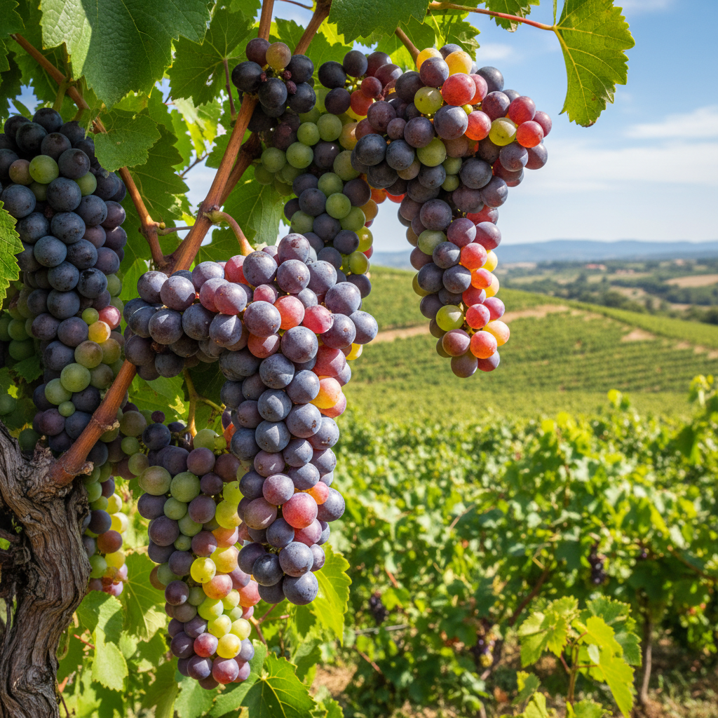 Colorful Grapes in Nature